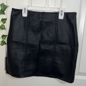 Fake Leather Skirt